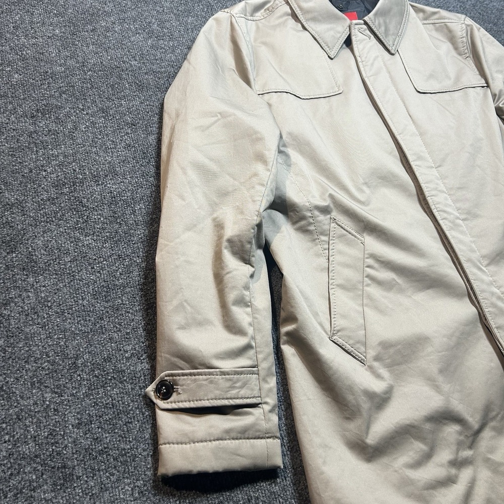 Zara Man Hidden Button Car Coat Technical Trench Jacket Beige Mens Sz XL - Picture 4 of 12